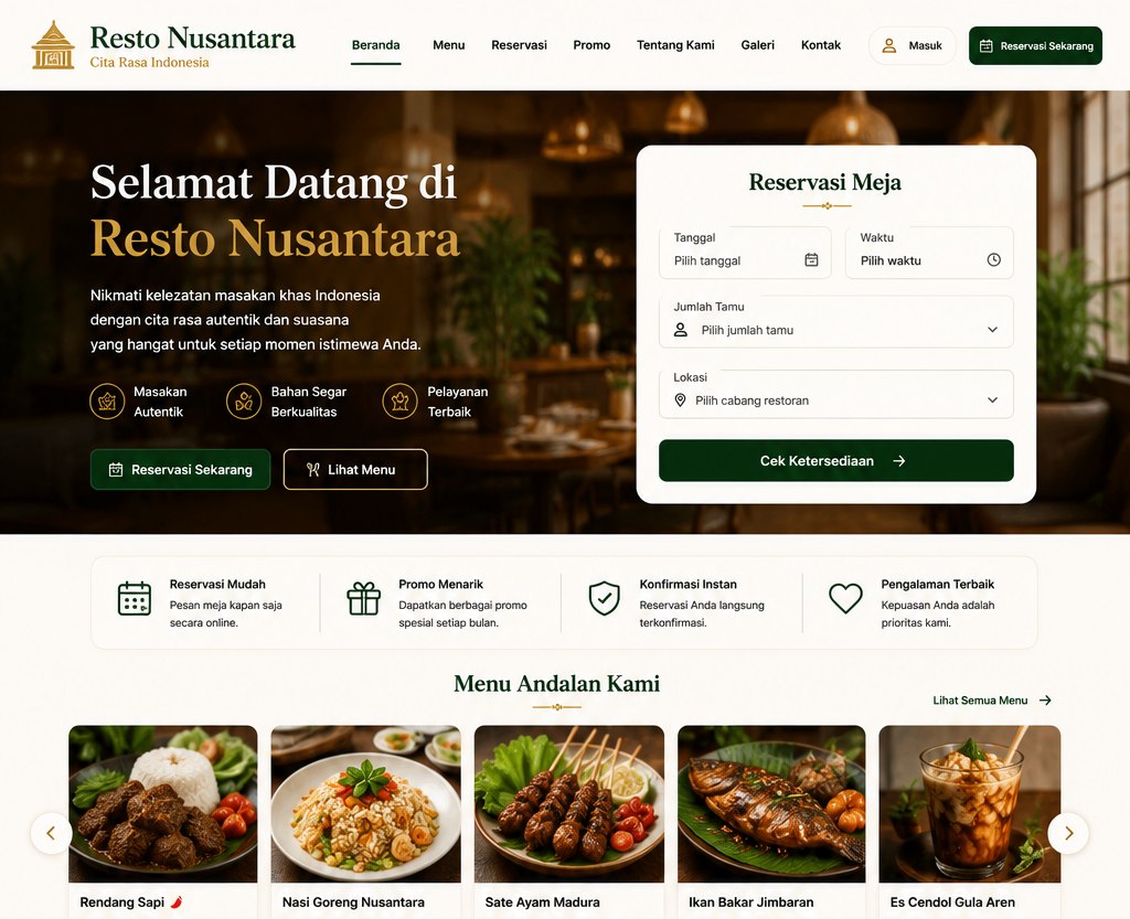 Resto Nusantara – Reservasi Online